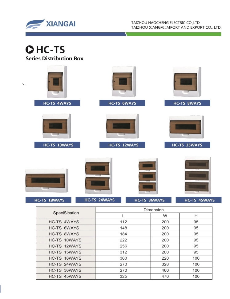 Surface Mount Flush Mount Outdoor/Indoor Cunsil Box 12ways MCB PVC Box ABS Distribution Panel Board Distribution Box Factory